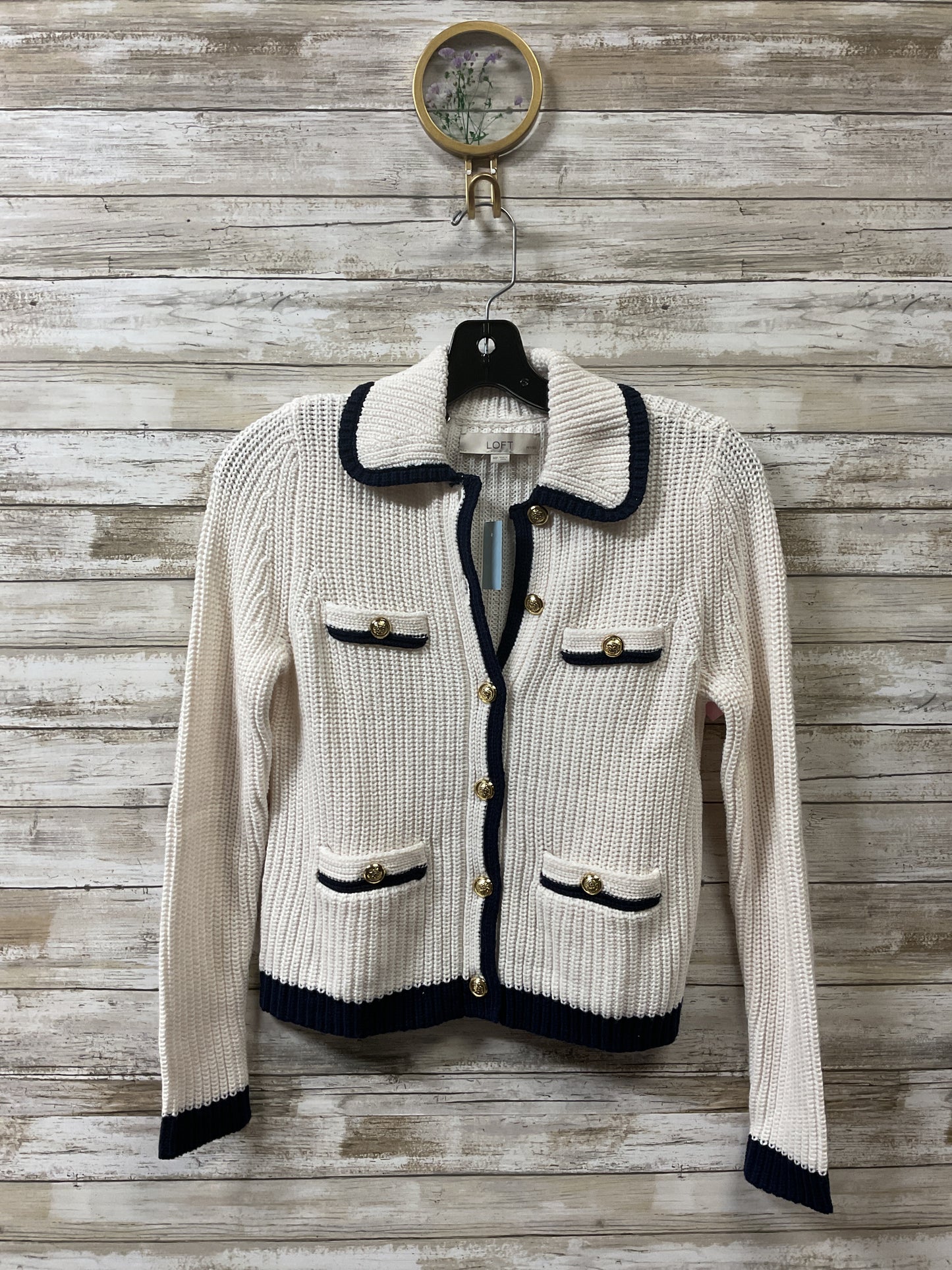 Sweater By Loft In Blue & White, Size:Mp