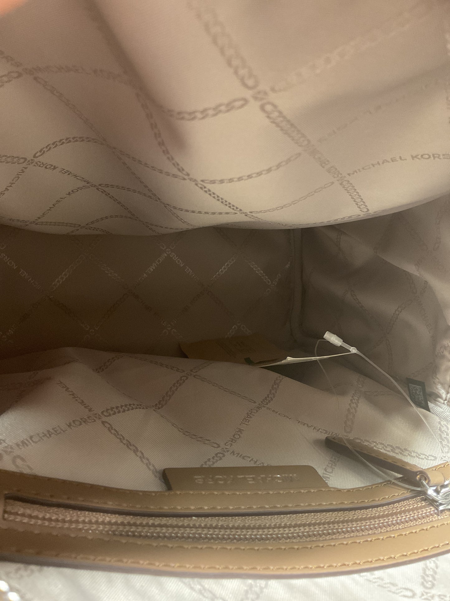 Backpack Designer By Michael Kors In Brown & White, Size:Medium