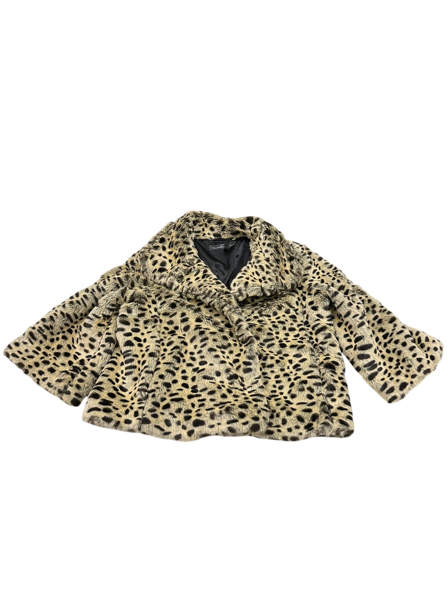 Jacket Faux Fur & Sherpa By Vigoss In Animal Print, Size:S