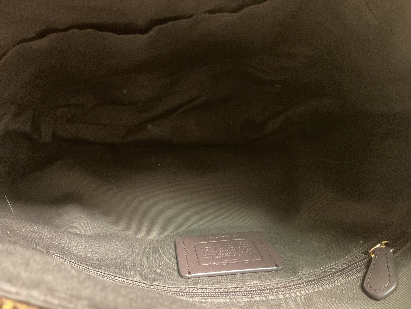 Handbag Designer By Coach In Brown & Gold, Size:Medium