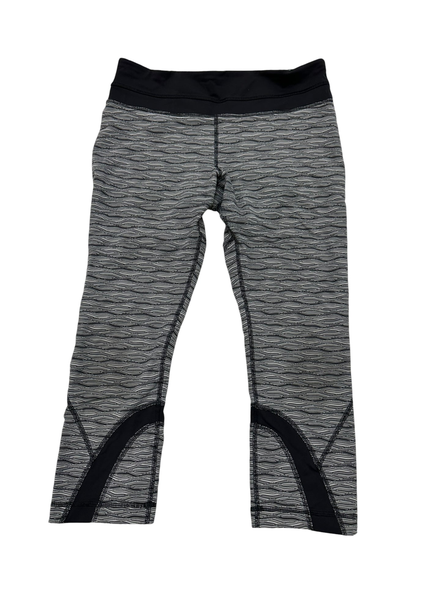 Athletic Leggings By Lululemon In Grey & White, Size:8