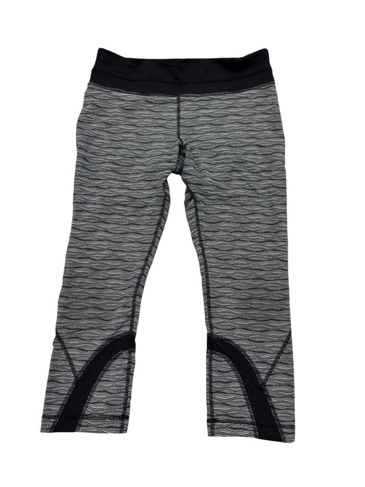 Athletic Leggings By Lululemon In Grey & White, Size:8