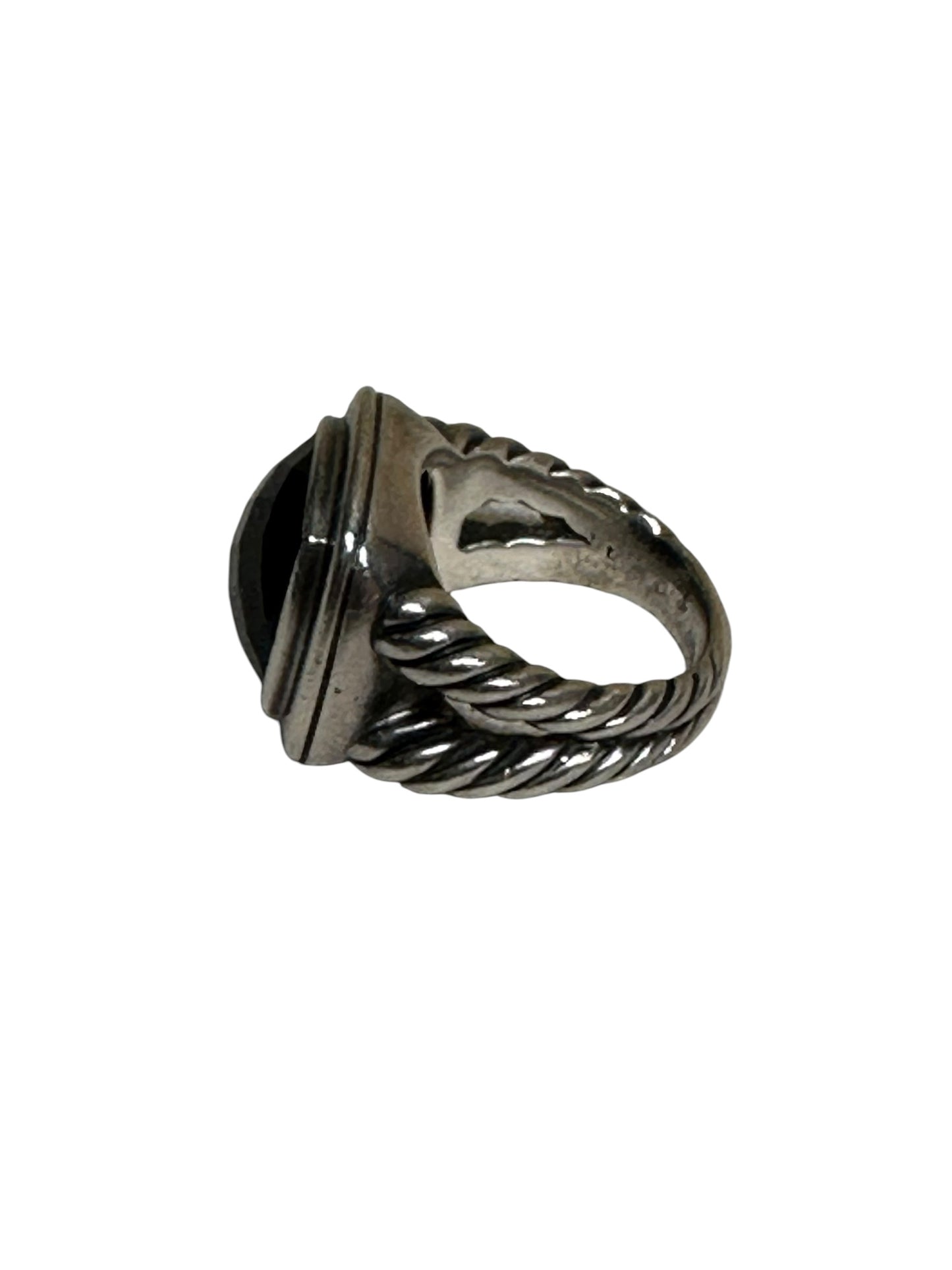 Ring Luxury Designer By David Yurman In Black & Silver Size: 7