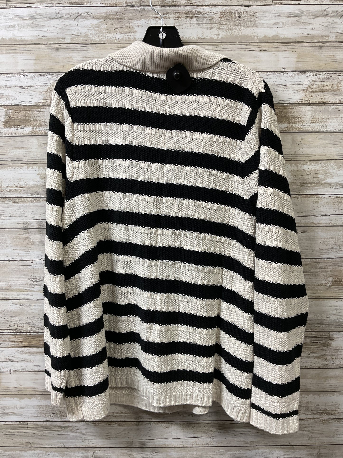 Sweater Cardigan By J. Jill In Black & White, Size:Xl