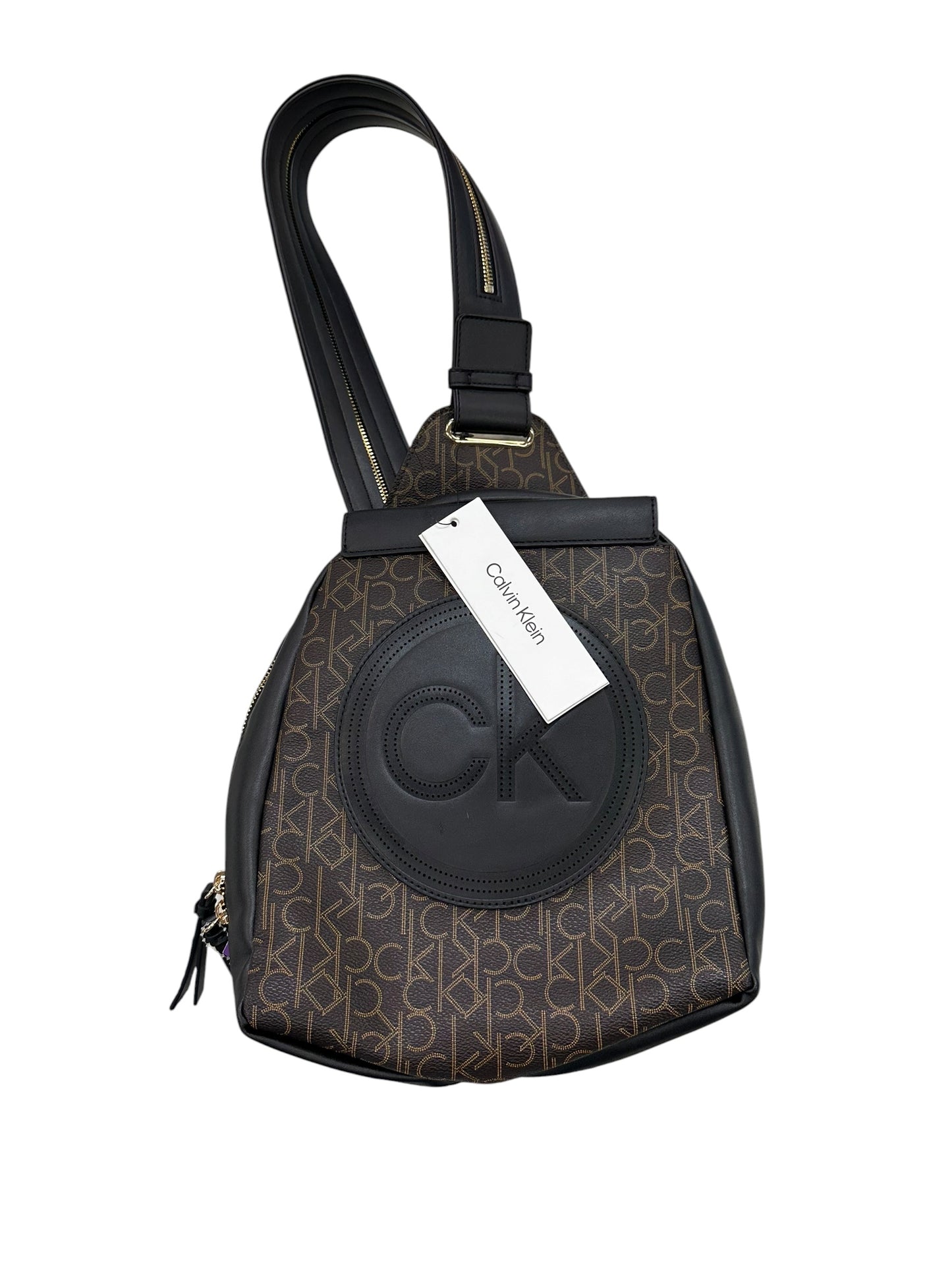 Backpack By Calvin Klein In Black & Brown, Size:Small