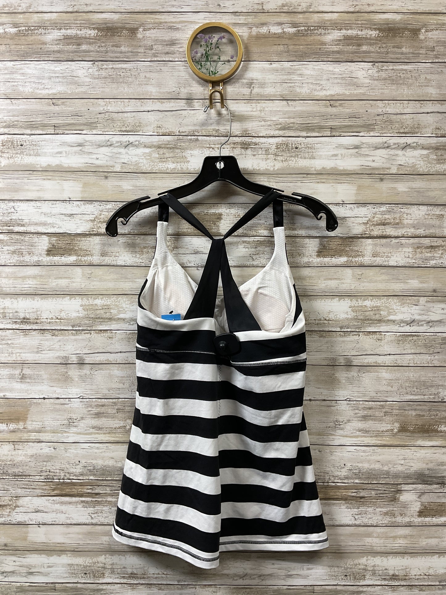 Athletic Tank Top By Lululemon In Black & White, Size:10