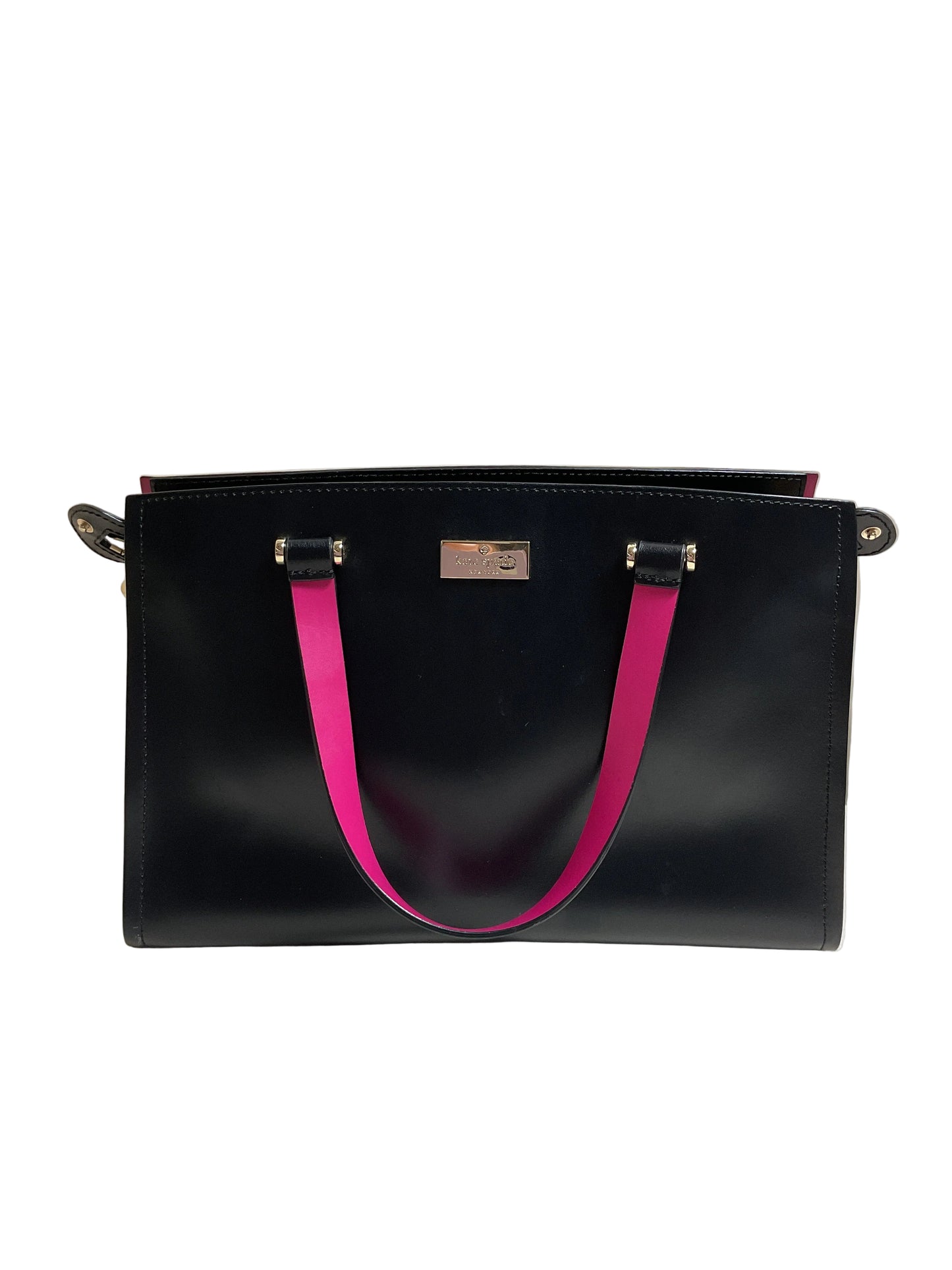Handbag Designer By Kate Spade In Black & Pink, Size:Medium