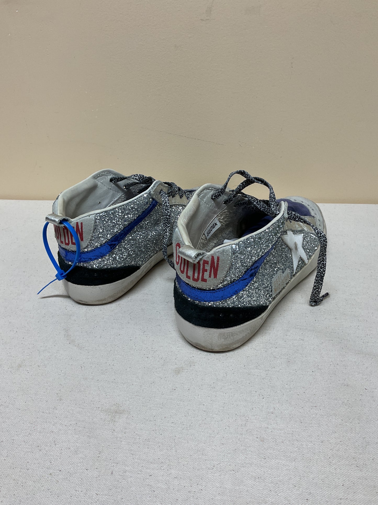Shoes Luxury Designer By Golden Goose In Blue & Silver, Size:8.5