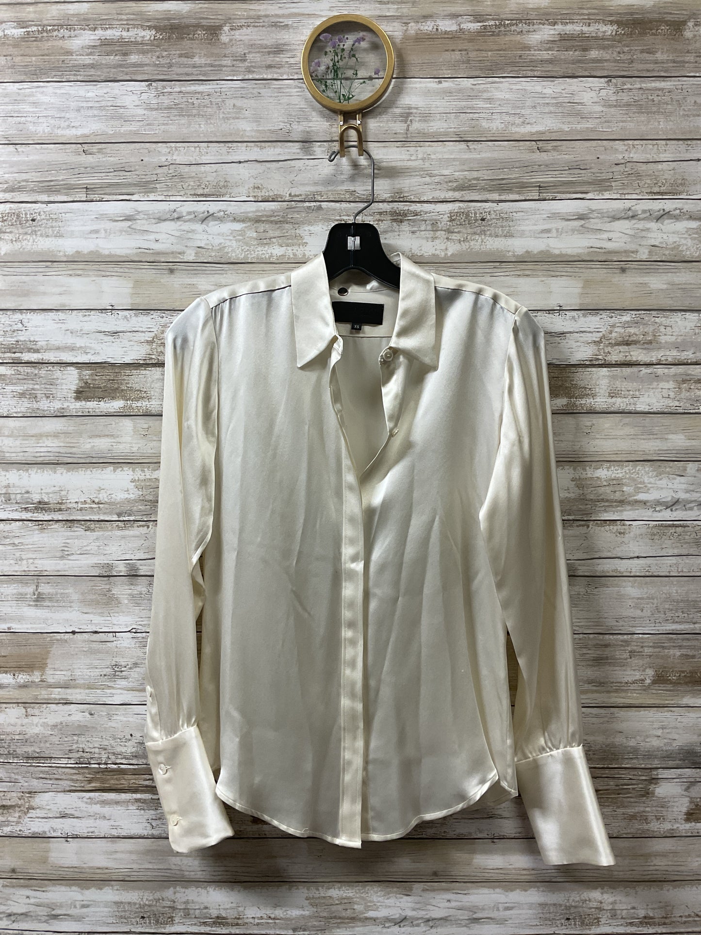 Blouse Ls By Nili Lotan In Ivory, Size:Xs