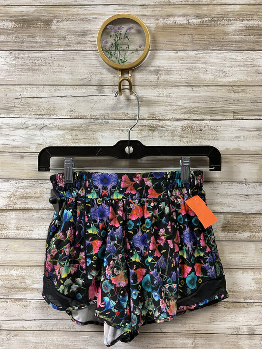 Athletic Shorts By Lululemon In Floral Print, Size:4