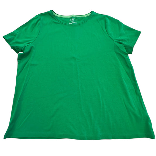Top Ss Basic By Talbots In Green, Size:2X