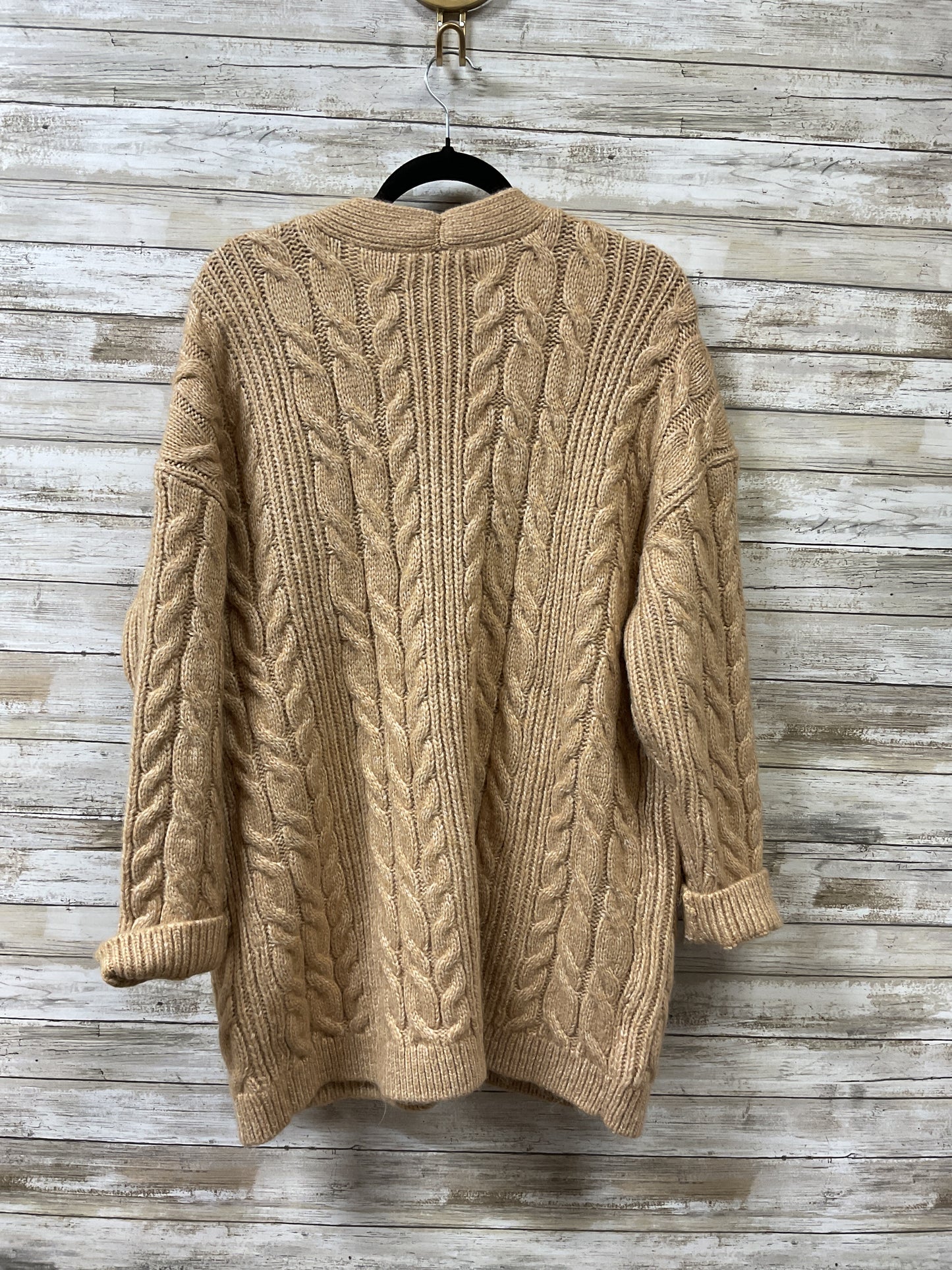 Sweater Cardigan By Loft In Tan, Size:Xl