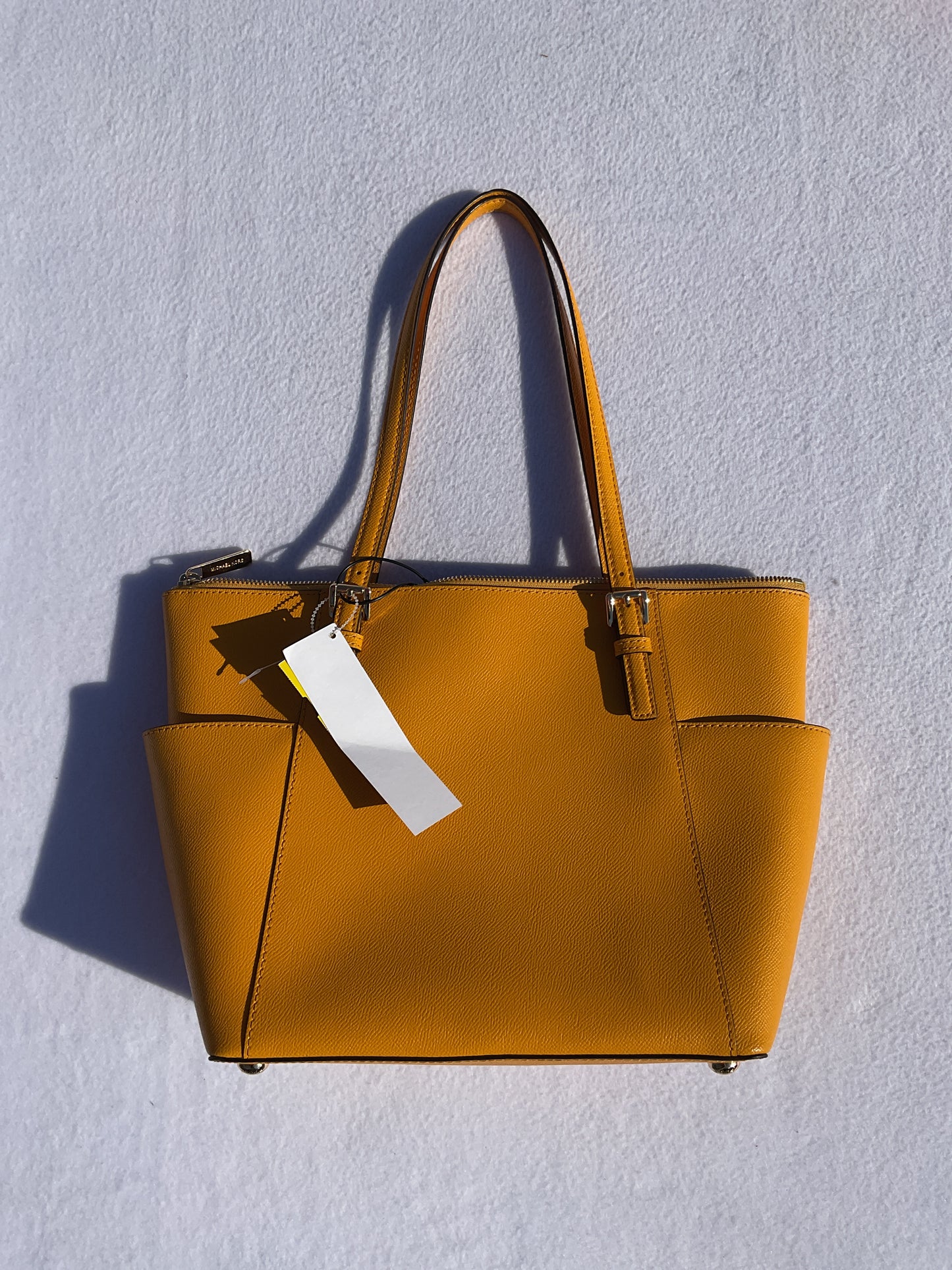 Handbag Designer By Michael Kors In Yellow, Size:Medium