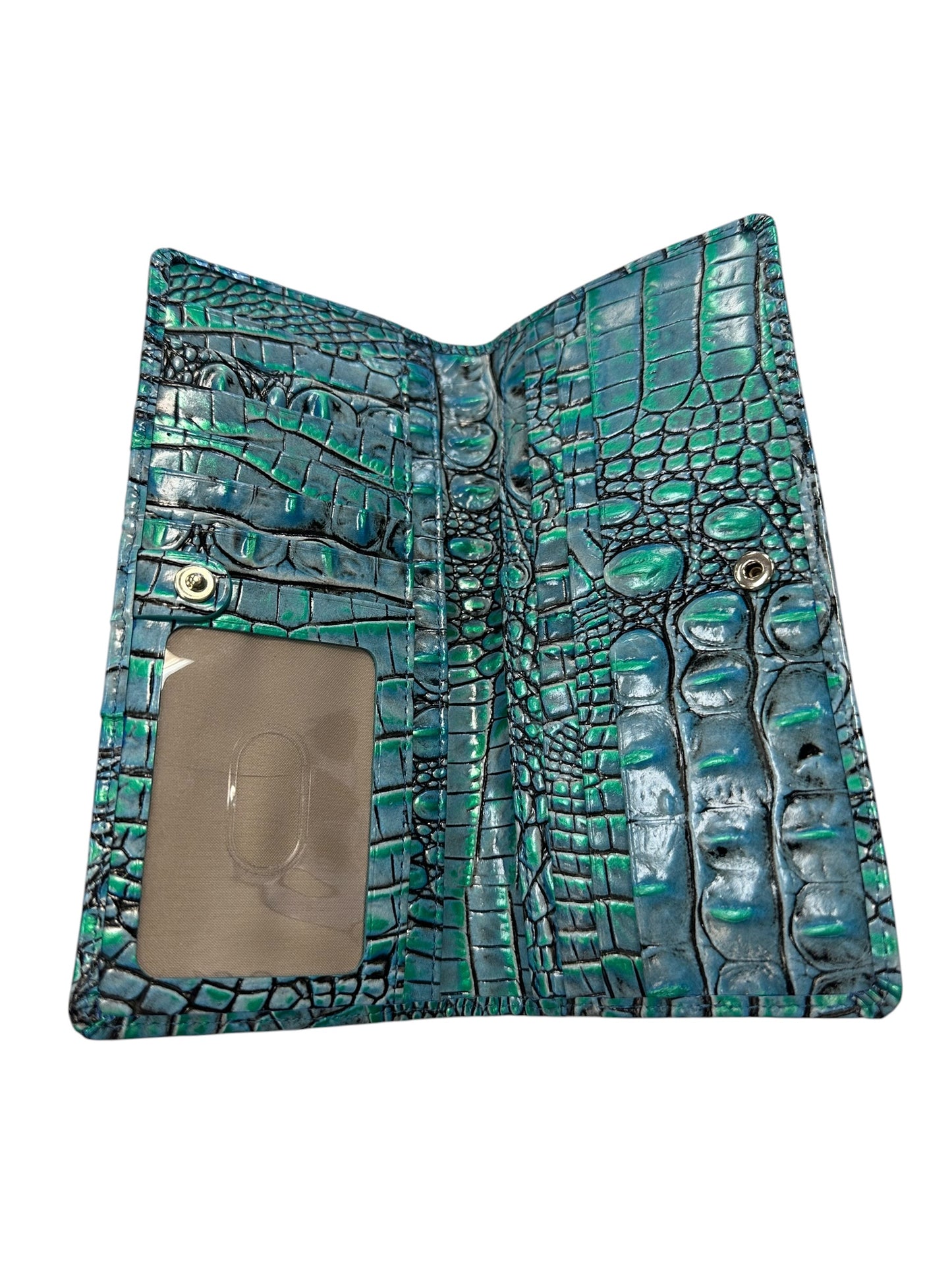 Wallet Designer By Brahmin In Blue & Green, Size:Large