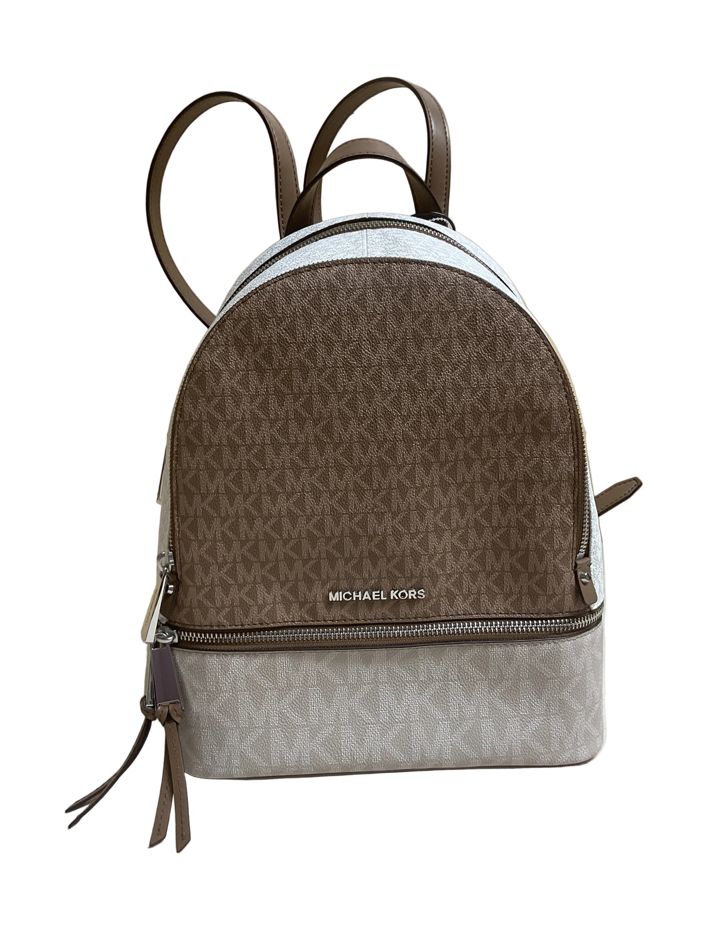 Backpack Designer By Michael Kors In Brown & White, Size:Medium