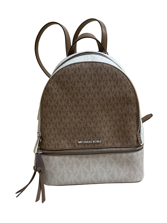 Backpack Designer By Michael Kors In Brown & White, Size:Medium