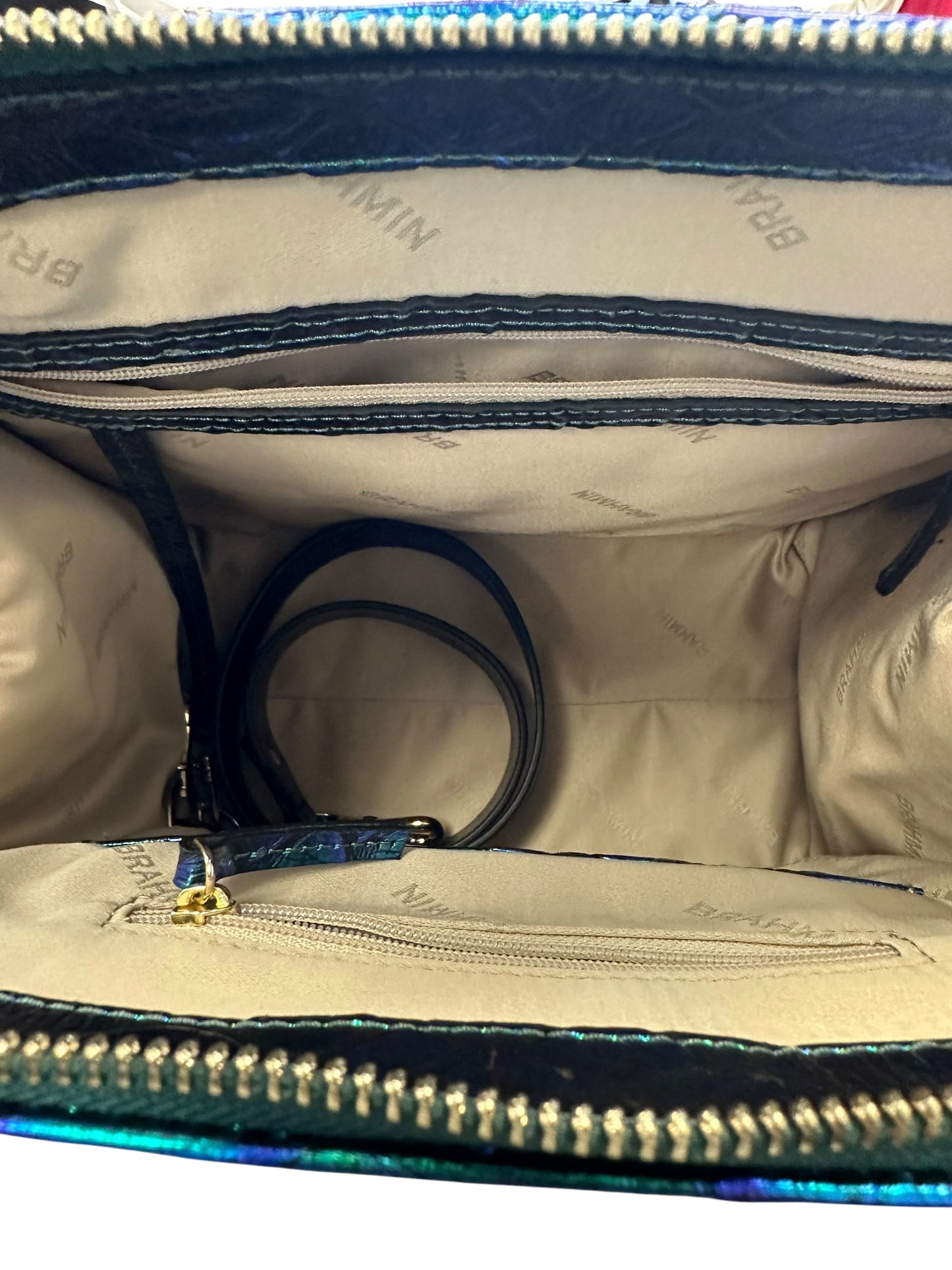 Handbag Designer By Brahmin In Blue & Green, Size:Large