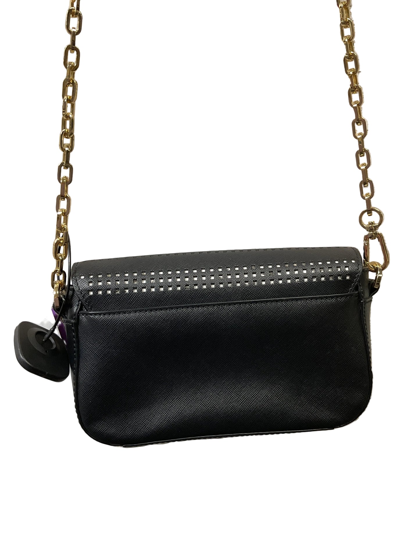 Crossbody Designer By Tory Burch In Black & Gold, Size:Small