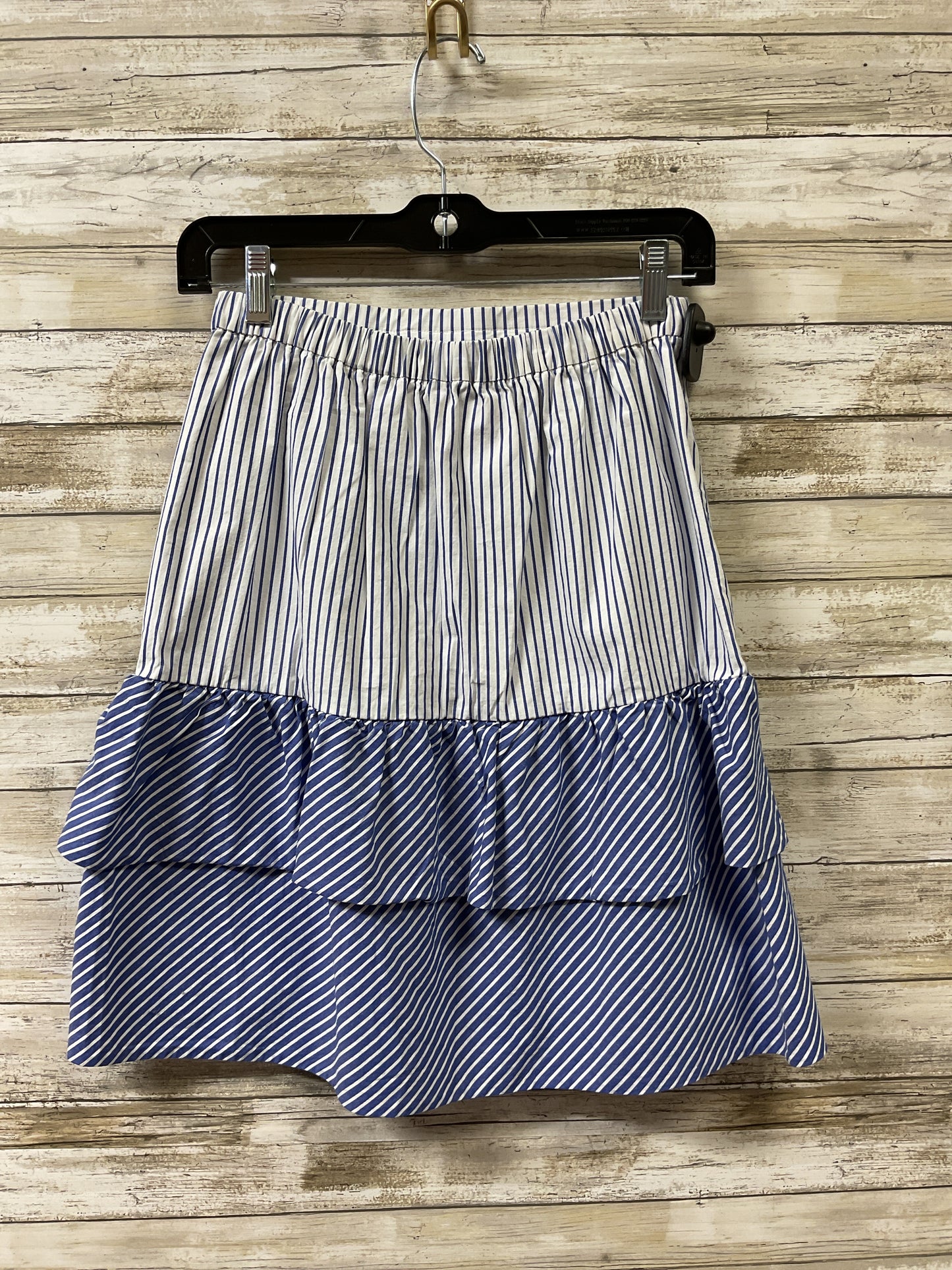 Skirt Mini & Short By J. Crew In Blue & White, Size:0