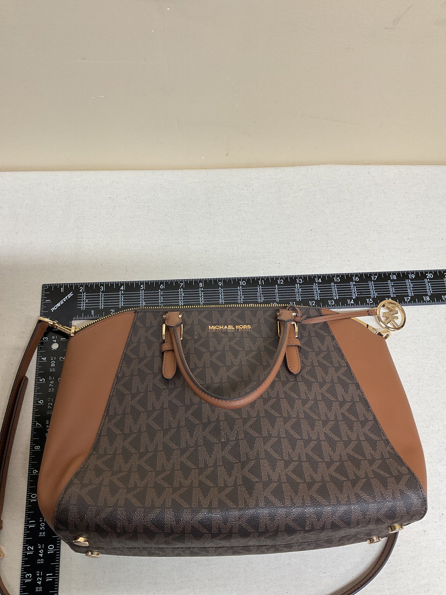 Handbag Designer By Michael Kors In Brown, Size:Medium