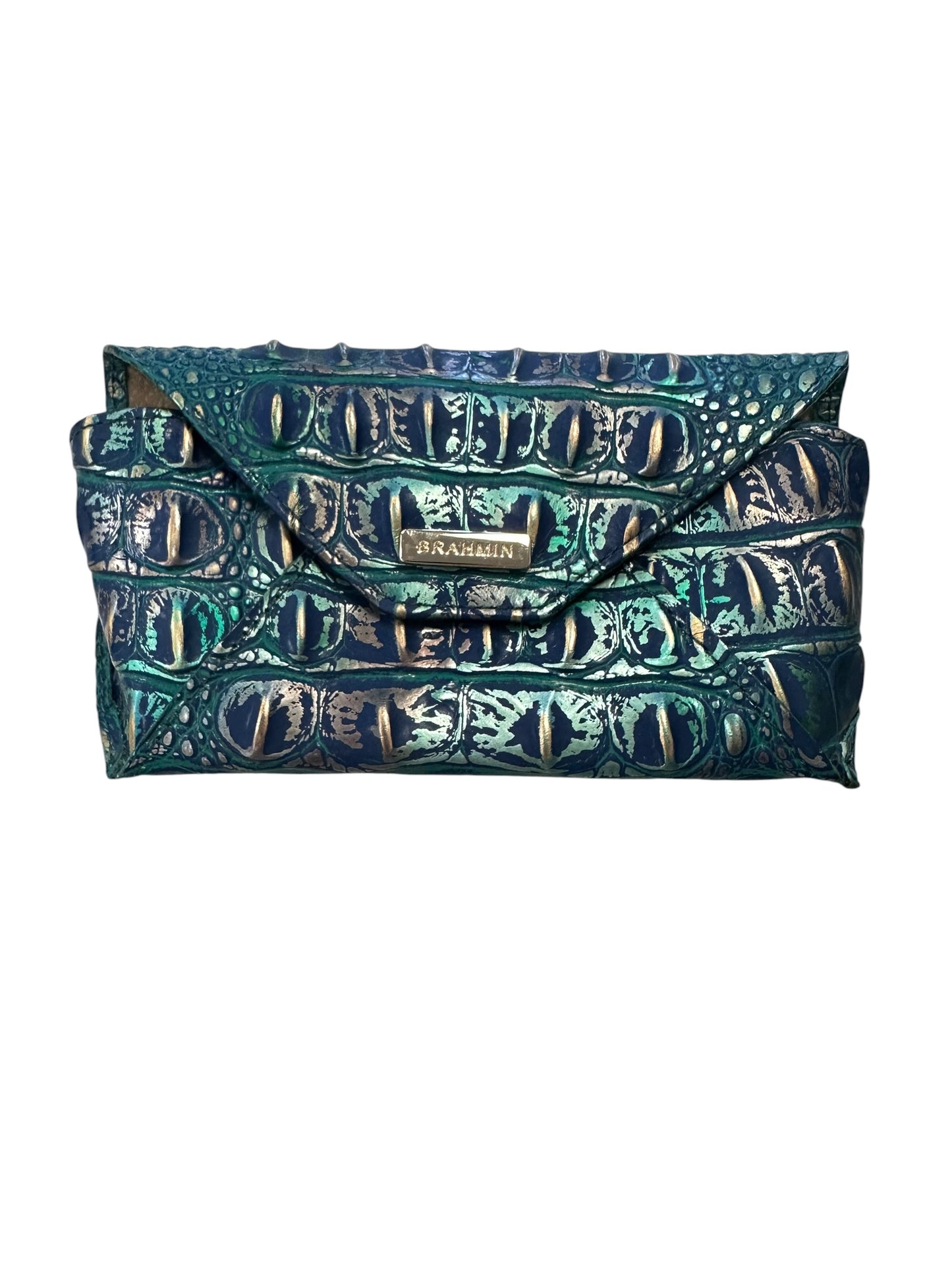 Sunglass Case Designer By Brahmin In Blue & Gold, Size: