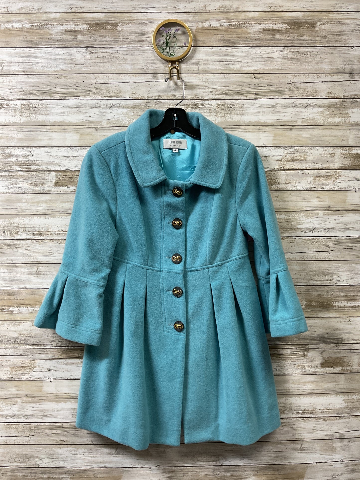 Coat Wool By Cmb In Aqua, Size:6