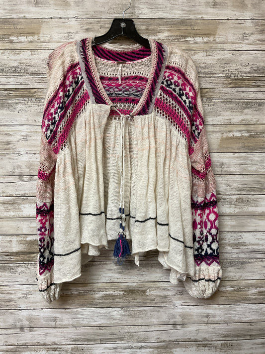 Sweater By Free People In Cream & Pink, Size:L
