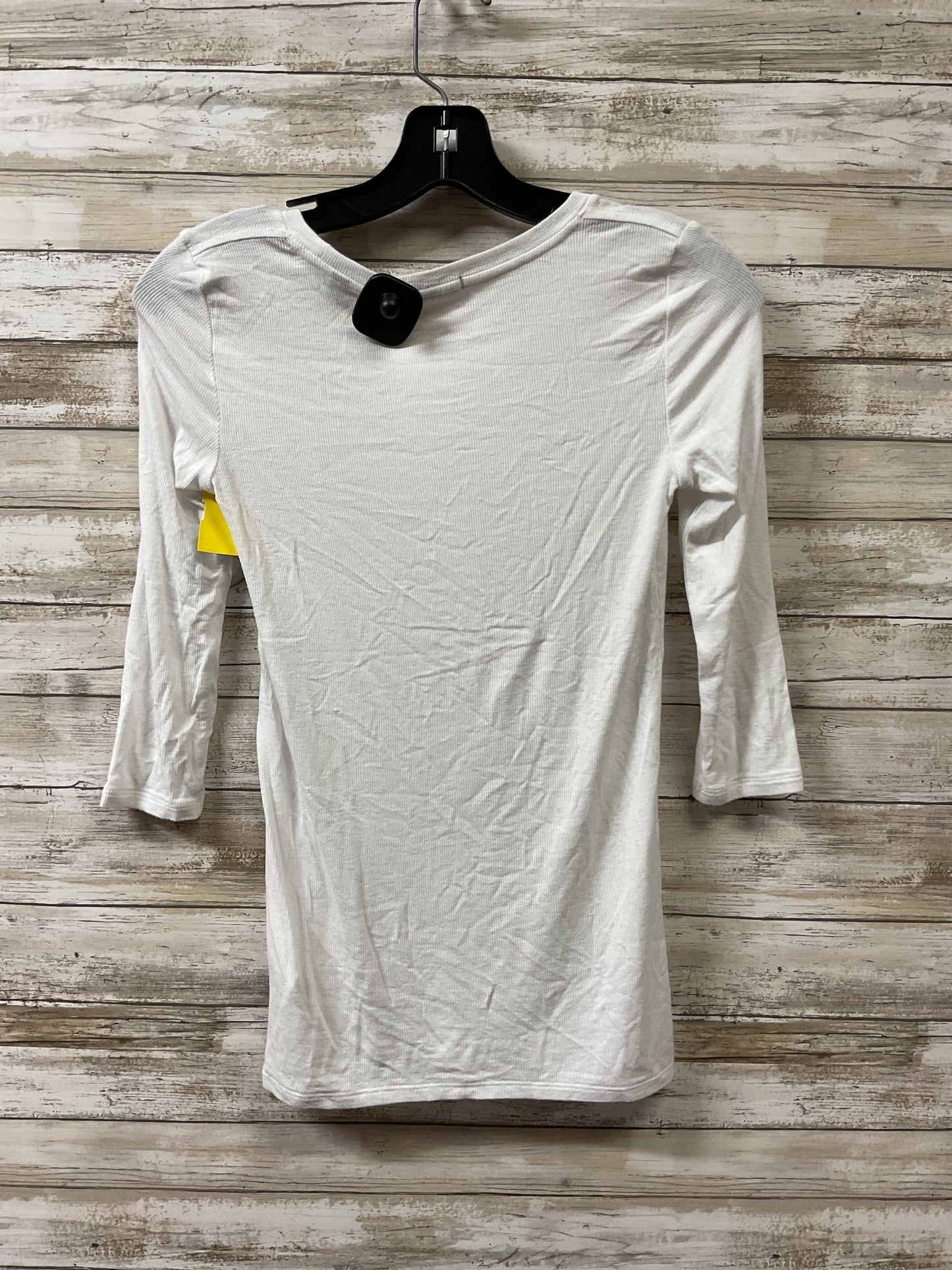Top 3/4 Sleeve Basic By Atm In White, Size:Xs