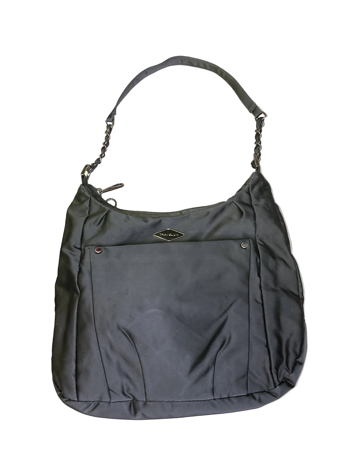 Handbag By Travelon In Black & Silver, Size:Medium