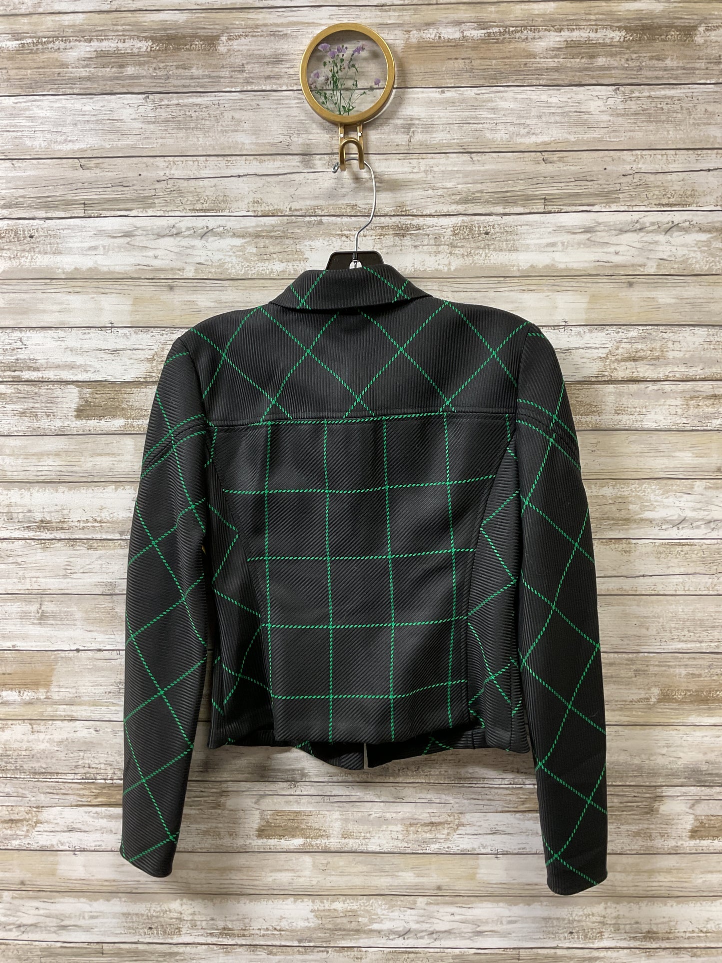 Blouse Ls By Cma In Black & Green, Size:S