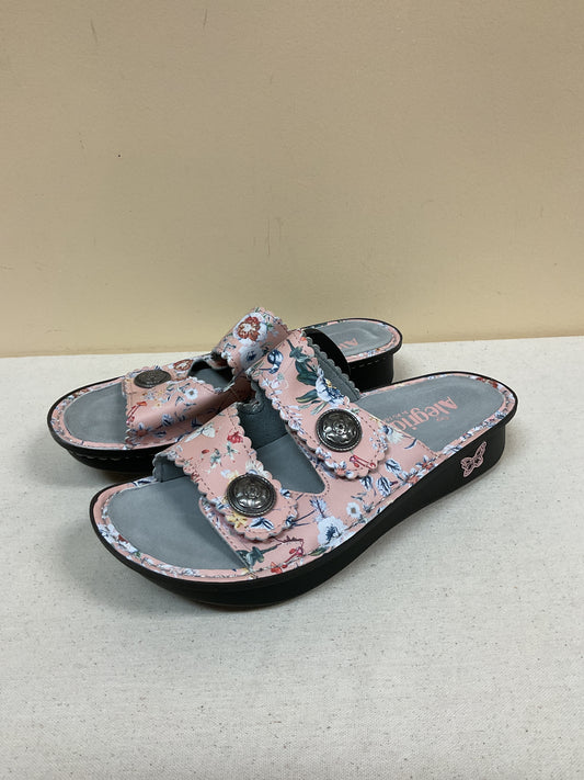 Sandals Heels Platform By Alegria In Floral Print, Size: