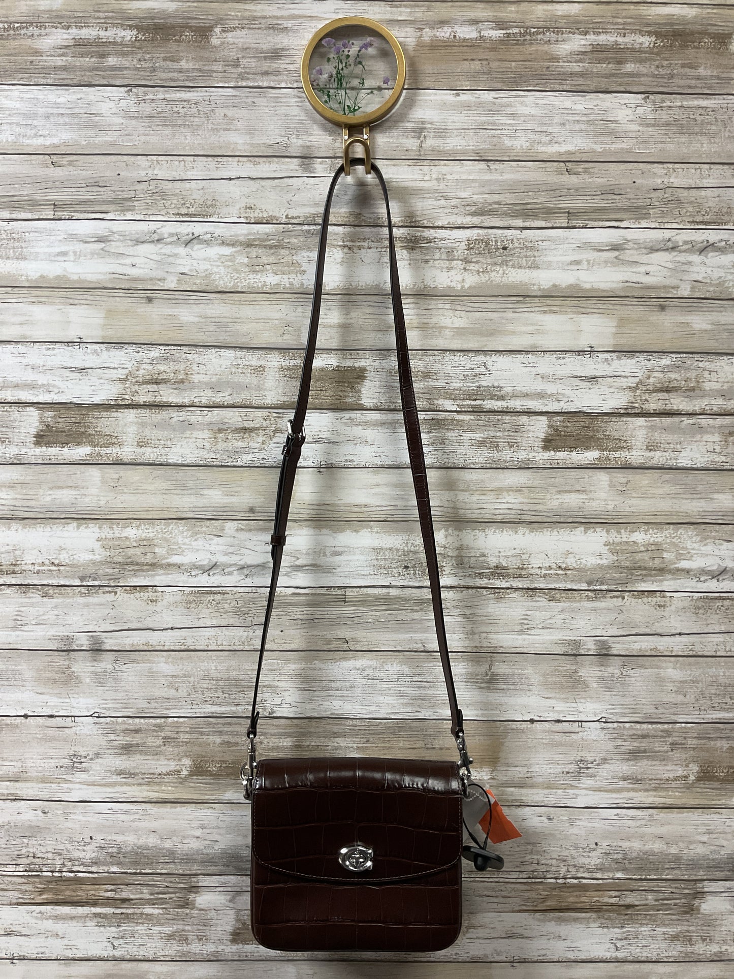 Crossbody Designer By Coach In Brown, Size:Small