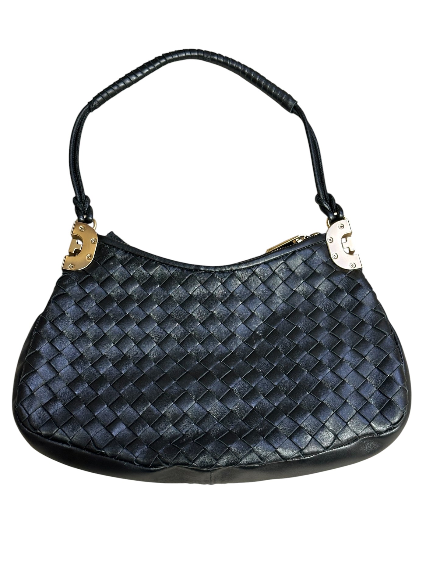 Handbag By Sam Edelman In Black & Gold, Size:Small