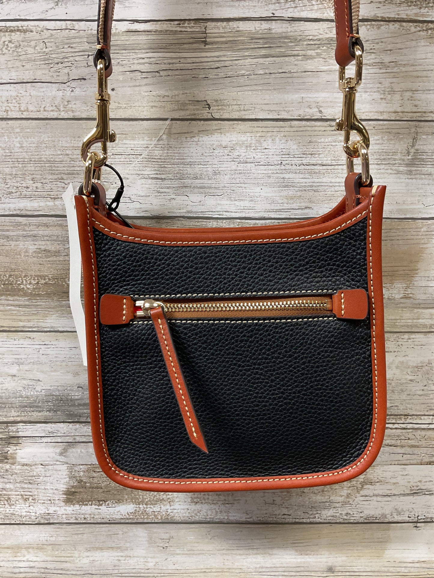 Handbag Designer By Dooney And Bourke In Black & Tan, Size:Small