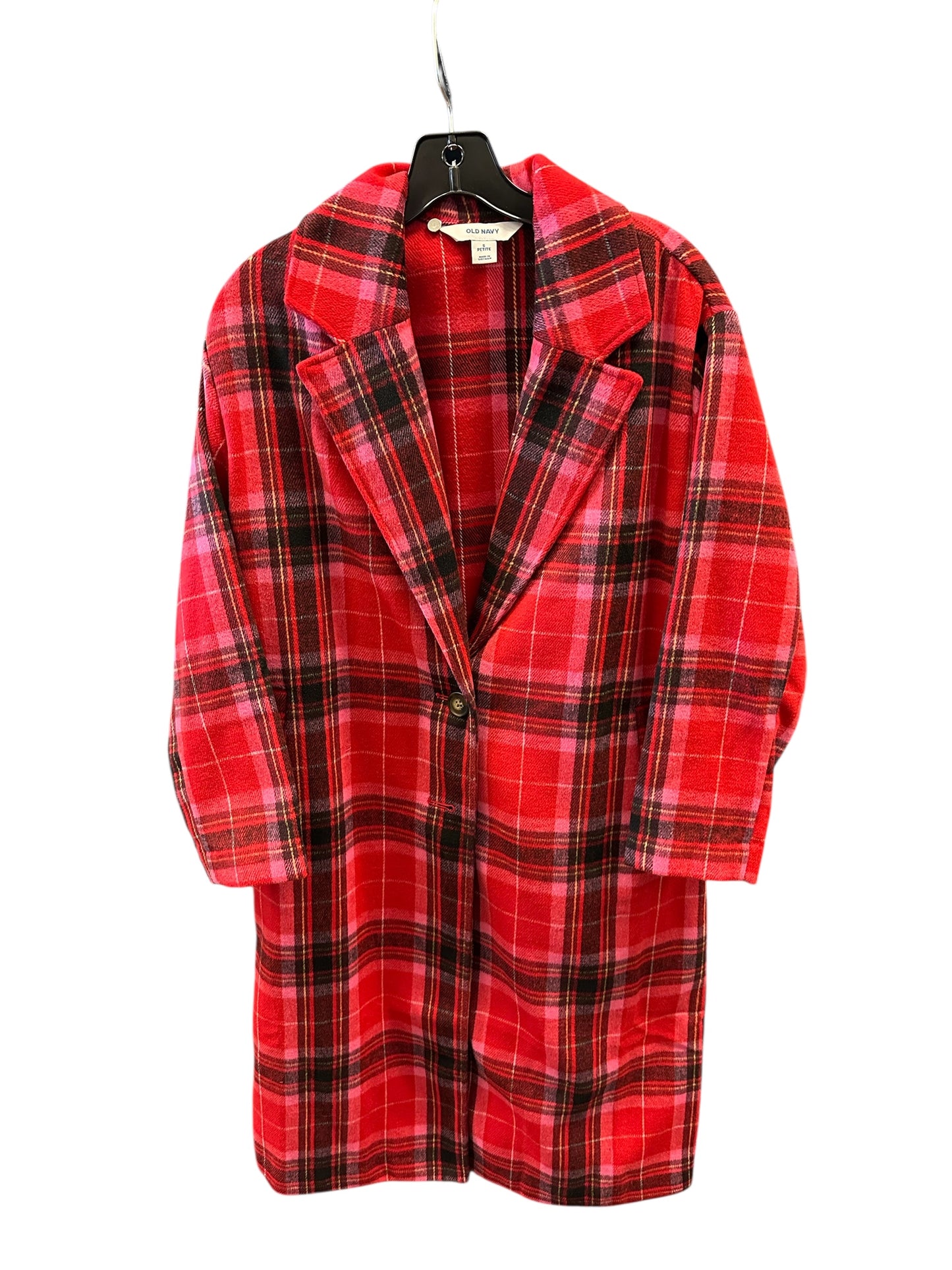 Coat Trench Coat By Old Navy In Plaid Pattern, Size:S