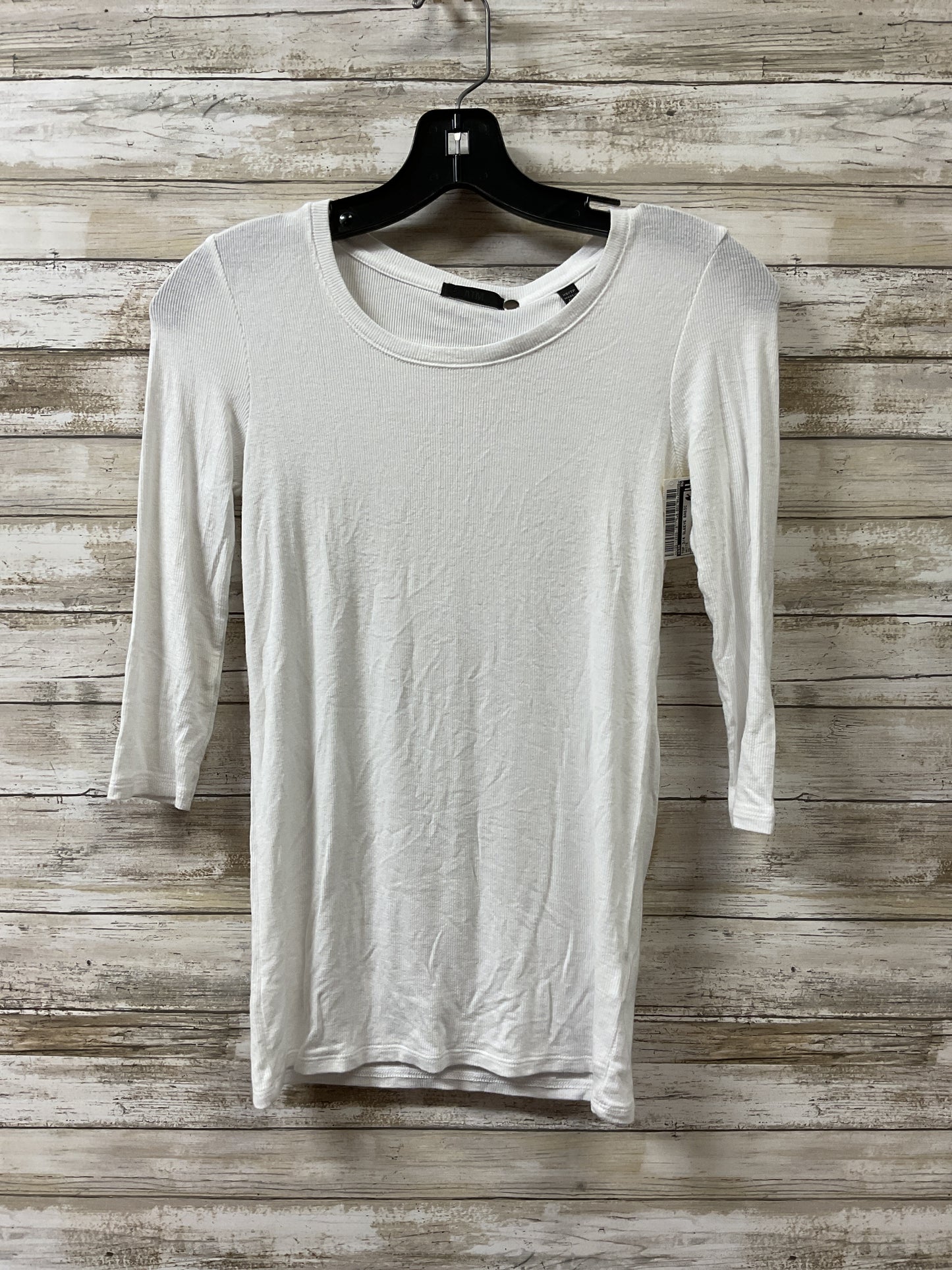 Top 3/4 Sleeve Basic By Atm In White, Size:Xs