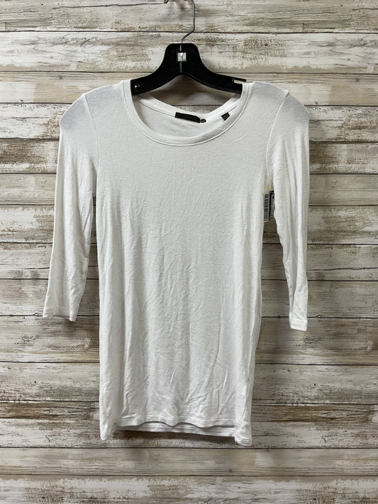 Top 3/4 Sleeve Basic By Atm In White, Size:Xs