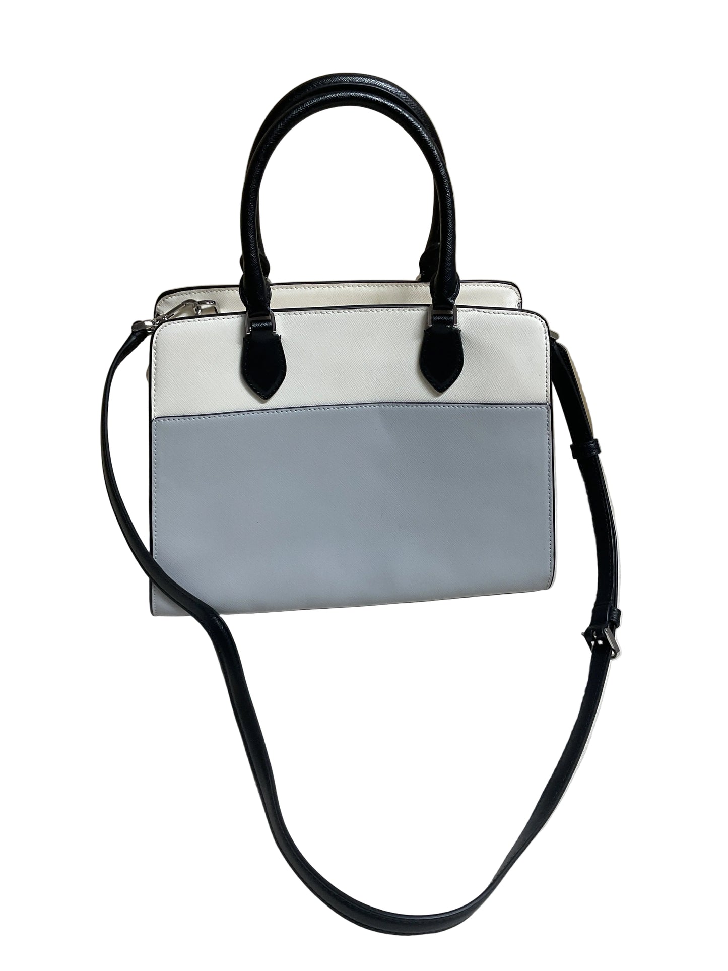 Handbag Designer By Kate Spade In Grey & White, Size:Medium