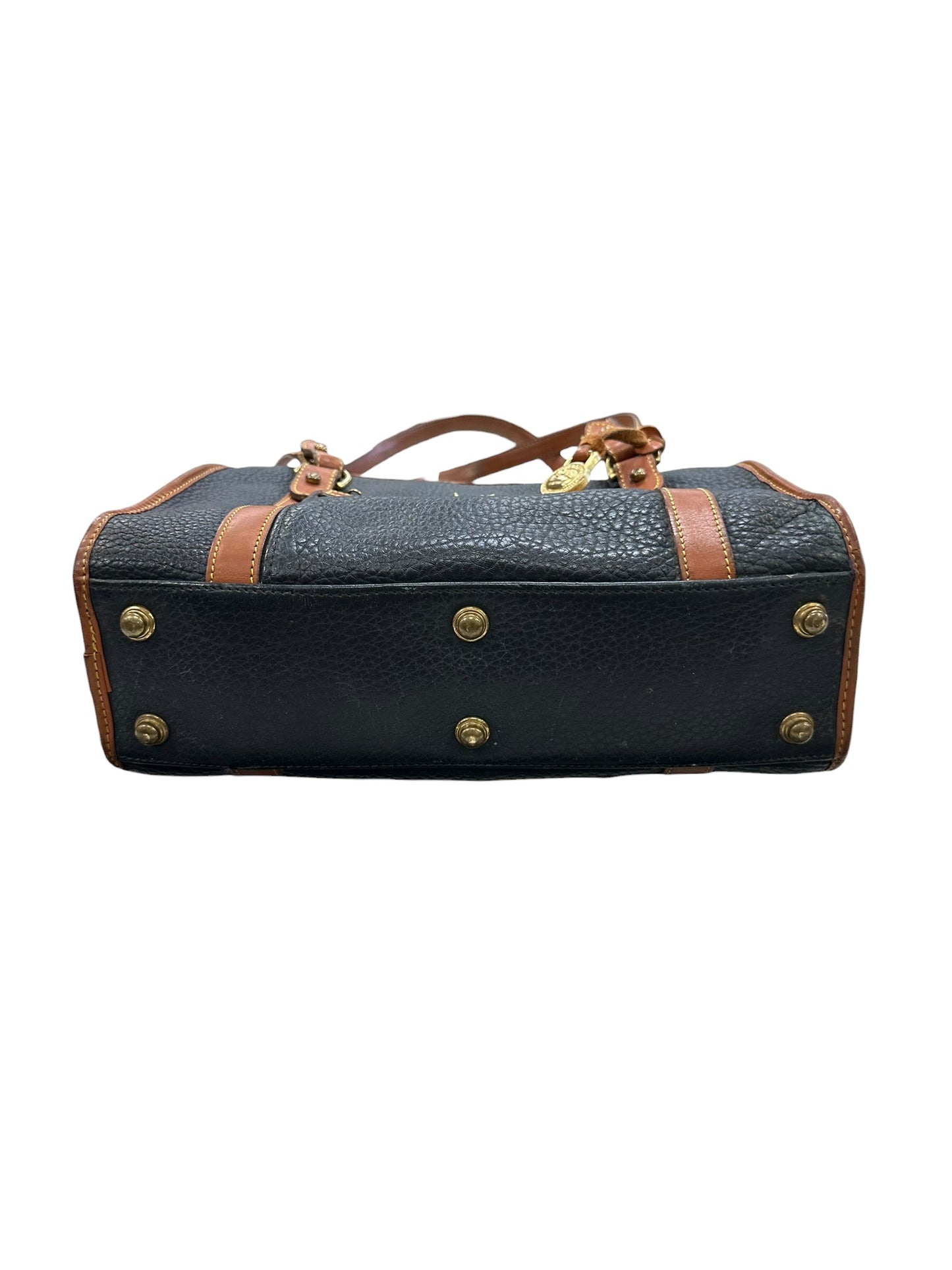 Handbag Designer By Dooney And Bourke In Blue & Tan, Size:Medium