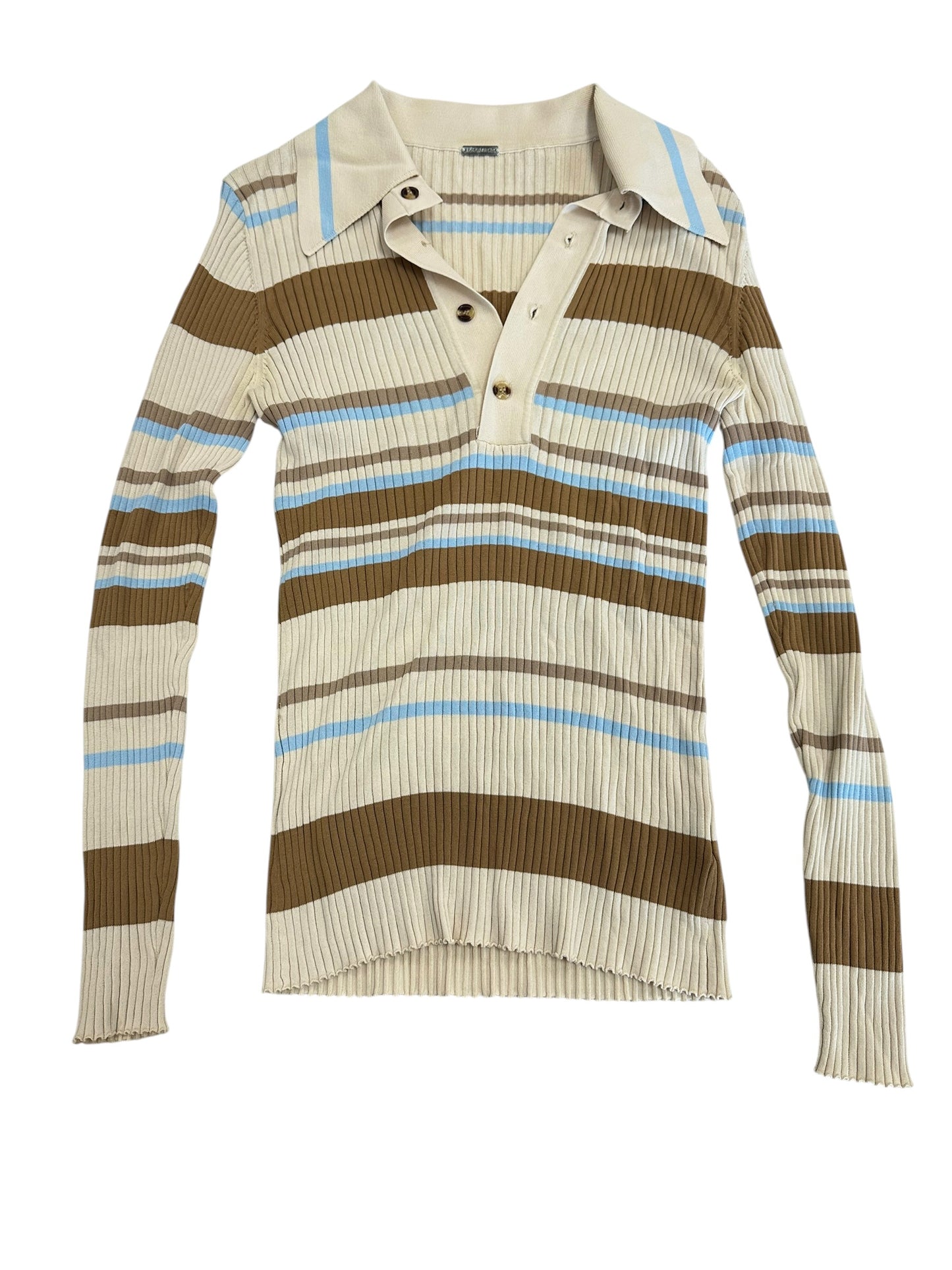 Top Ls By Cma In Blue & Tan, Size:S