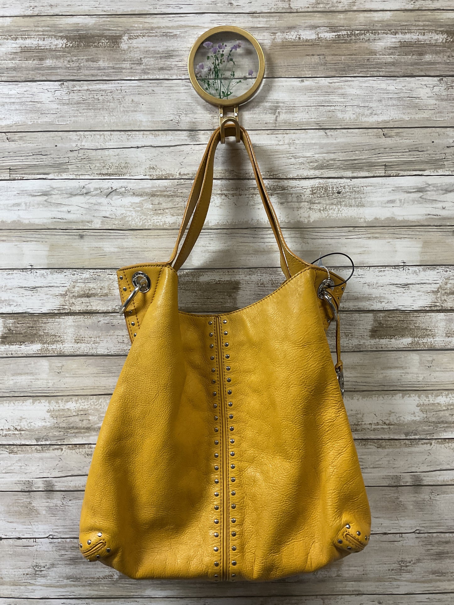 Handbag Leather By Michael By Michael Kors In Yellow, Size:Large