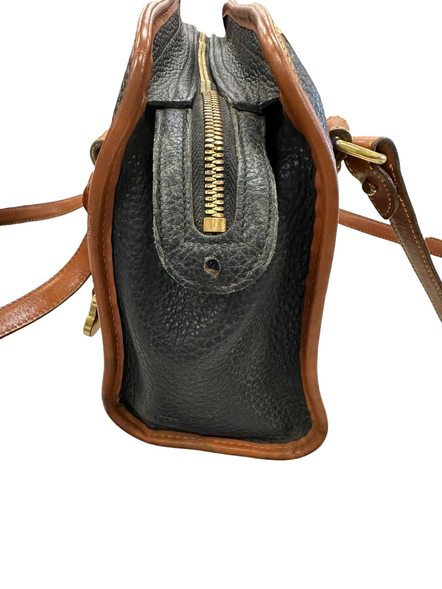 Handbag Designer By Dooney And Bourke In Blue & Tan, Size:Medium