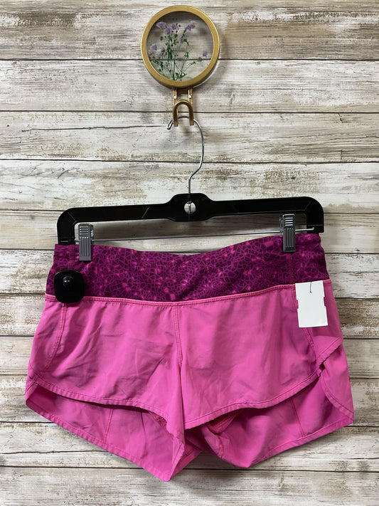 Athletic Shorts By Lululemon In Pink, Size:4