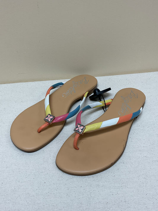 Sandals Flip Flops By Brighton In Tan, Size:8.5