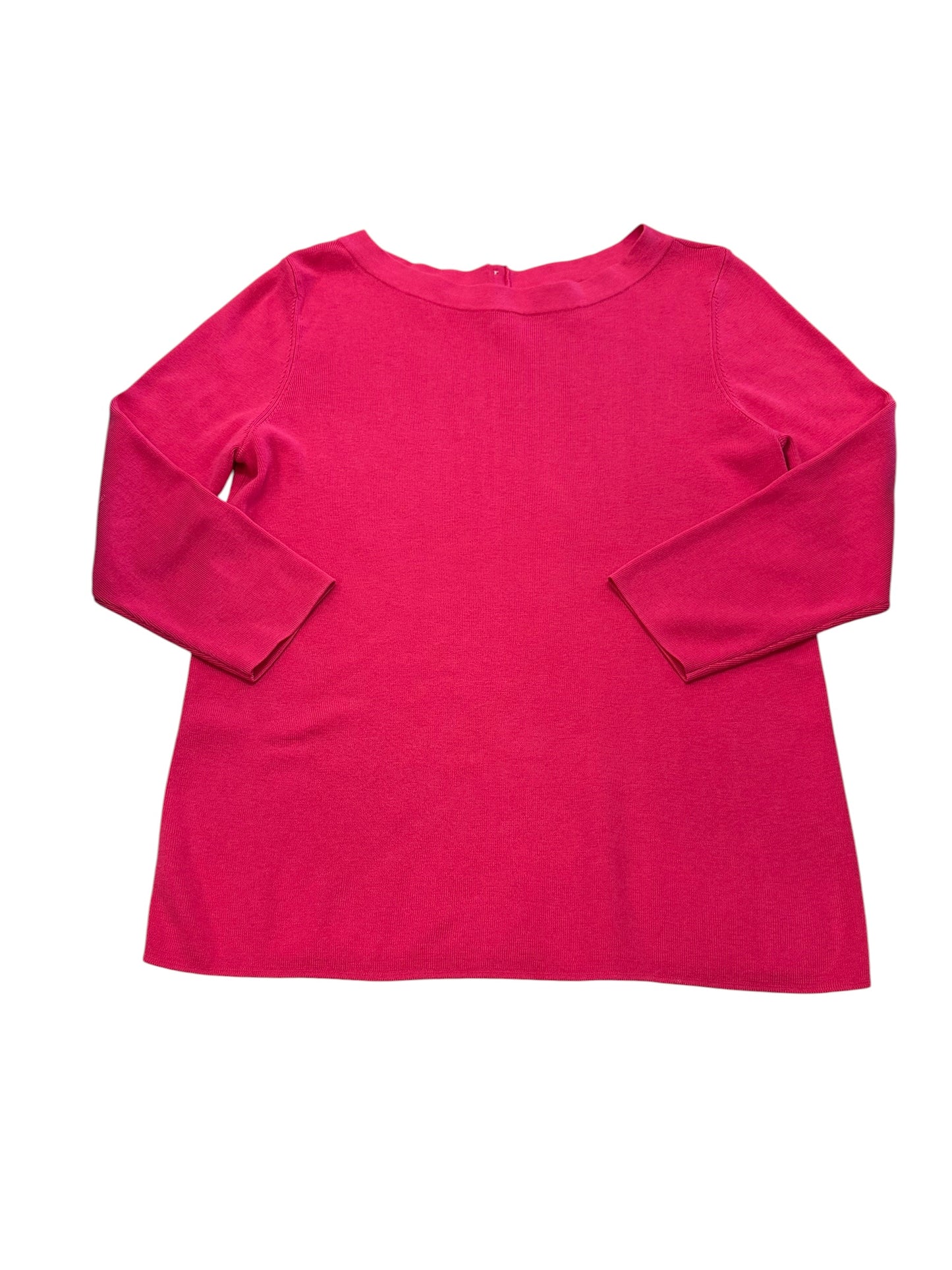 Top 3/4 Sleeve By Talbots In Pink, Size:L