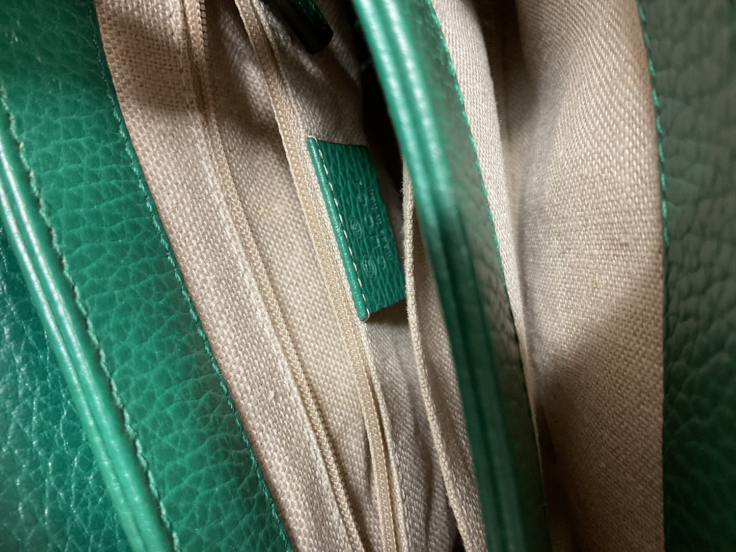 Handbag Luxury Designer By Gucci In Gold & Green, Size:Small