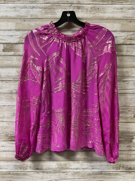 Top Ls Designer By Lilly Pulitzer In Gold & Pink, Size:S
