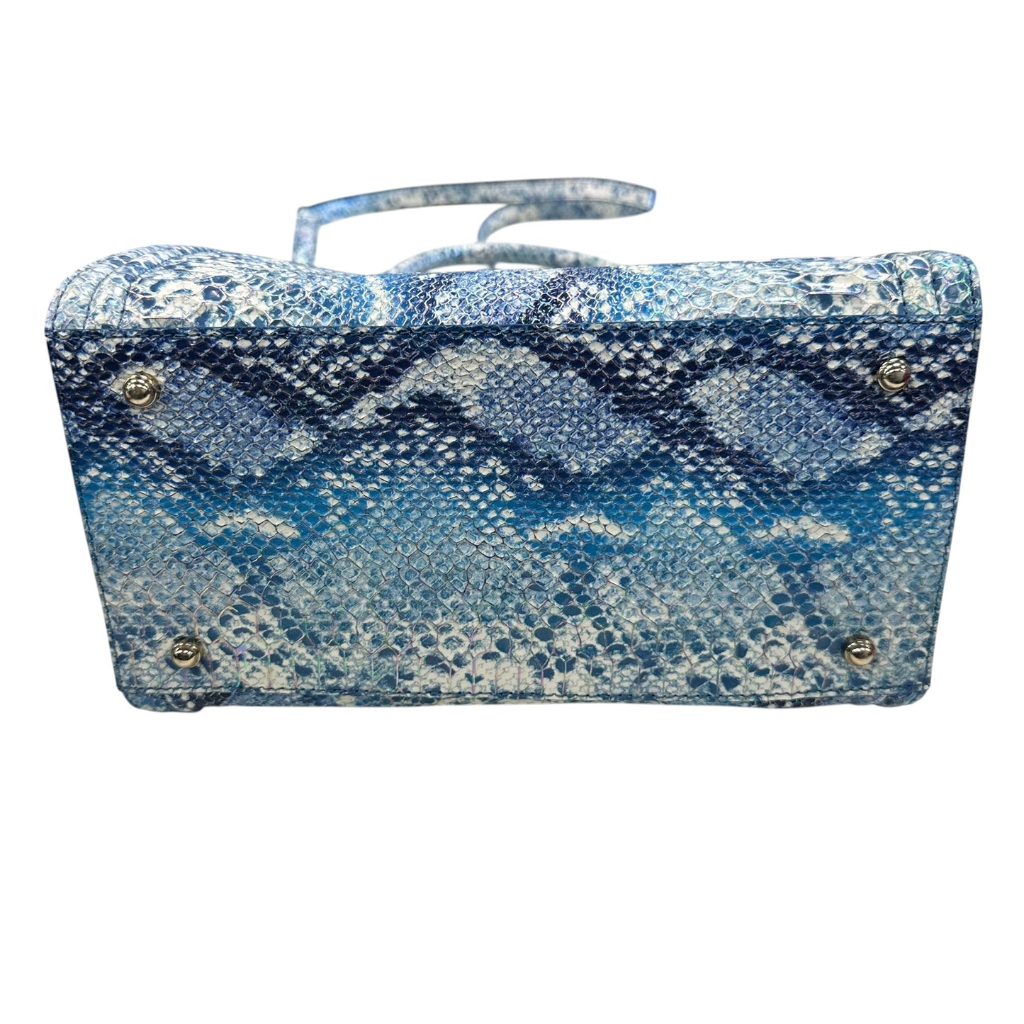 Handbag Designer By Brahmin In Blue & White, Size:Medium