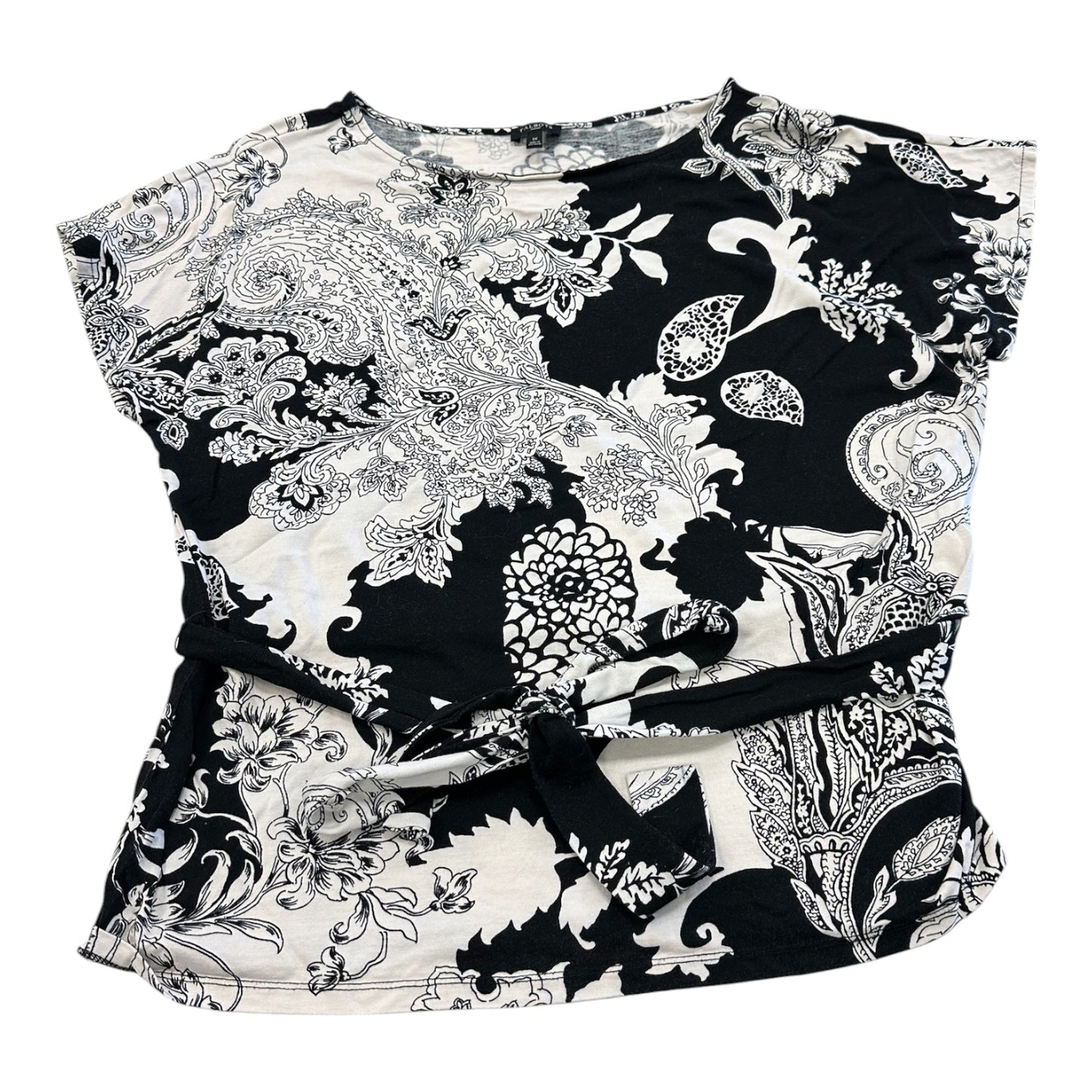 Top Ss By Talbots In Black & Cream, Size:1X