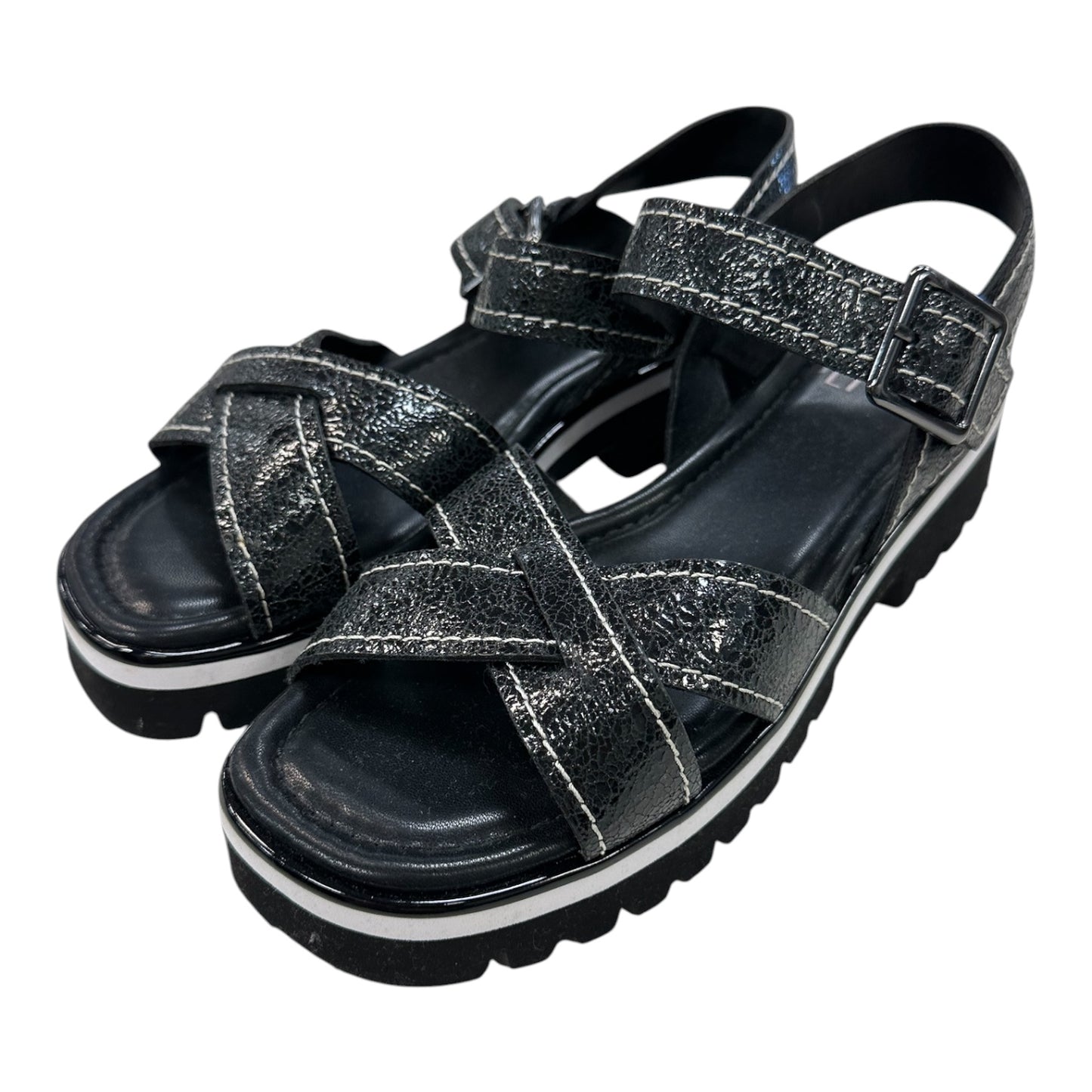 Sandals Flats By Donald Pliner In Black, Size:6